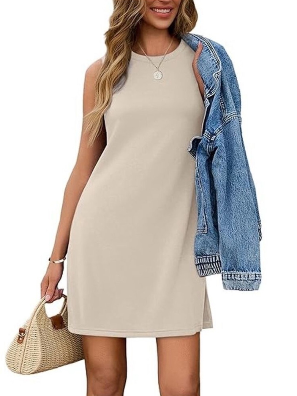 CASUAL SLEEVELESS OPEN BACK MINI SHIFT DRESS